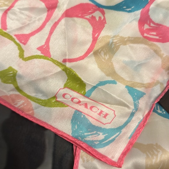 Coach Signature C Oblong 100% Silk Scarf - Picture 4 of 4